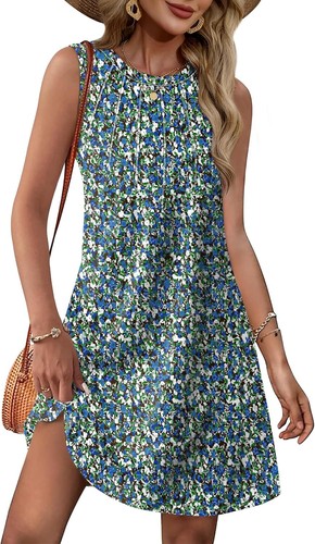 Loose sleeveless summer dress - loose,